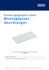 Montageplaat deurdranger Productgegevens tabel NL