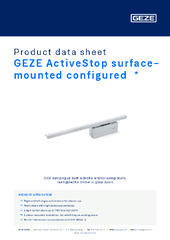 GEZE ActiveStop surface-mounted configured  * Product data sheet EN