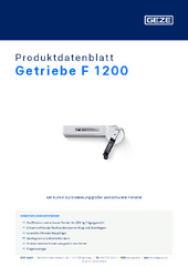 Getriebe F 1200 Produktdatenblatt DE