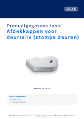 Afdekkappen voor deurrails (stompe deuren) Productgegevens tabel NL