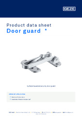 Door guard  * Product data sheet EN