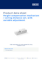Height compensation mechanism / ceiling distance set, with variable adjustment Product data sheet EN