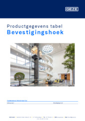 Bevestigingshoek Productgegevens tabel NL