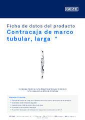Contracaja de marco tubular, larga  * Ficha de datos del producto ES