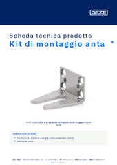 Kit di montaggio anta  * Scheda tecnica prodotto IT