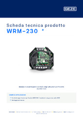 WRM-230  * Scheda tecnica prodotto IT