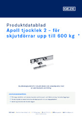 Apoll tjocklek 2 - för skjutdörrar upp till 600 kg  * Produktdatablad SV