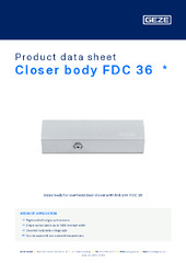 Closer body FDC 36  * Product data sheet EN