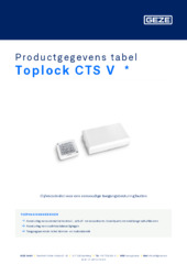 Toplock CTS V  * Productgegevens tabel NL