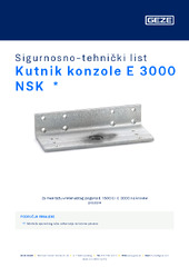 Kutnik konzole E 3000 NSK  * Sigurnosno-tehnički list HR