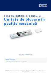 Unitate de blocare în poziție mecanică Fișa cu datele produsului RO