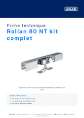 Rollan 80 NT kit complet Fiche technique FR