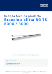 Braccio a slitta BG TS 5000 / 3000 Scheda tecnica prodotto IT