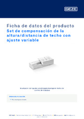 Set de compensación de la altura/distancia de techo con ajuste variable Ficha de datos del producto ES