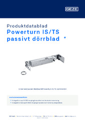 Powerturn IS/TS passivt dörrblad  * Produktdatablad SV