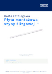 Płyta montażowa szyny ślizgowej  * Karta katalogowa PL