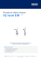 IQ lock EM  * Product data sheet EN
