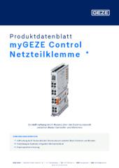 myGEZE Control Netzteilklemme  * Produktdatenblatt DE