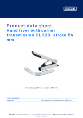 Hand lever with corner transmission OL 320, stroke 54 mm Product data sheet EN