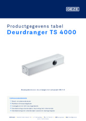 Deurdranger TS 4000 Productgegevens tabel NL