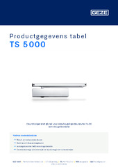 TS 5000 Productgegevens tabel NL