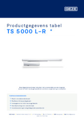 TS 5000 L-R  * Productgegevens tabel NL