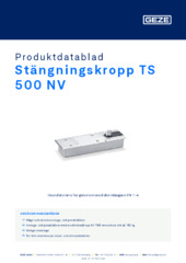 Stängningskropp TS 500 NV Produktdatablad SV