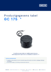 GC 175  * Productgegevens tabel NL