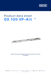 GX 100 VP-Kit  * Product data sheet EN
