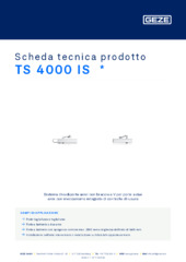 TS 4000 IS  * Scheda tecnica prodotto IT