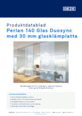 Perlan 140 Glas Duosync med 30 mm glasklämplatta Produktdatablad SV