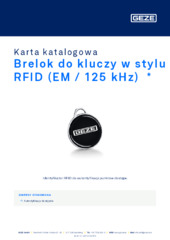 Brelok do kluczy w stylu RFID (EM / 125 kHz)  * Karta katalogowa PL
