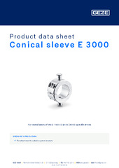 Conical sleeve E 3000 Product data sheet EN