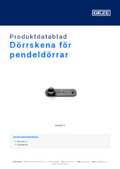 Dörrskena för pendeldörrar Produktdatablad SV