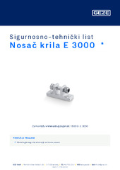 Nosač krila E 3000  * Sigurnosno-tehnički list HR