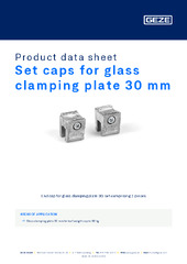 Set caps for glass clamping plate 30 mm Product data sheet EN