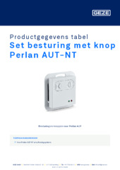 Set besturing met knop Perlan AUT-NT Productgegevens tabel NL