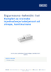Komplet za visinsko izjednačenje/udaljenost od stropa, kontinuirano Sigurnosno-tehnički list HR