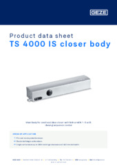 TS 4000 IS closer body Product data sheet EN