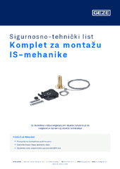 Komplet za montažu IS-mehanike Sigurnosno-tehnički list HR