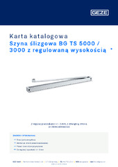 Szyna ślizgowa BG TS 5000 / 3000 z regulowaną wysokością  * Karta katalogowa PL