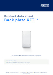 Back plate KFT  * Product data sheet EN