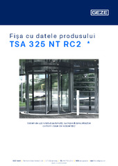 TSA 325 NT RC2  * Fișa cu datele produsului RO