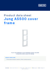 Jung AS500 cover frame Product data sheet EN