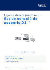 Set de consolă de acoperiș D3  * Fișa cu datele produsului RO
