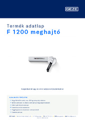 F 1200 meghajtó Termék adatlap HU