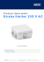 Stroke limiter 230 V AC Product data sheet EN