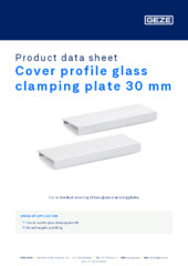 Cover profile glass clamping plate 30 mm Product data sheet EN