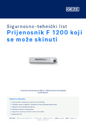 Prijenosnik F 1200 koji se može skinuti Sigurnosno-tehnički list HR