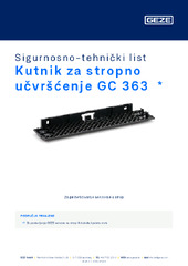 Kutnik za stropno učvršćenje GC 363  * Sigurnosno-tehnički list HR